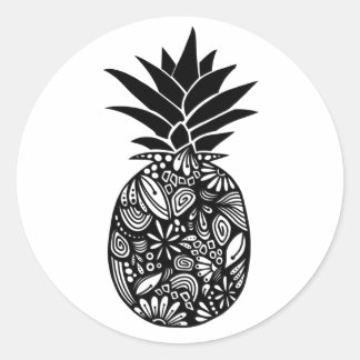 Cute Black and White Pineapple Sticker