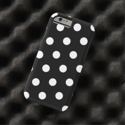 Cute Black And White Polka Dots Pattern Tough iPhone 6 Case