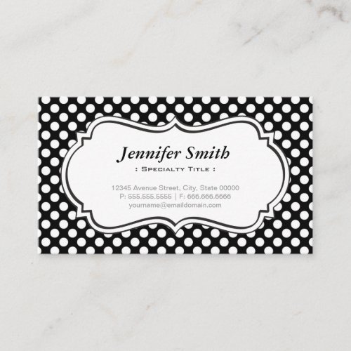 Cute Black and White Polka Dots - Simple Elegant Business Cards