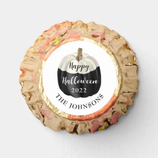 Cute Black And White Pumpkin Happy Halloween 2022