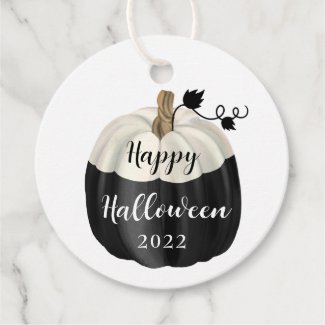 Cute Black And White Pumpkin Happy Halloween