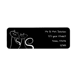 Cute Black and White Return Address Label
