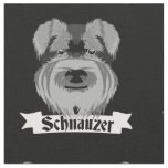 Cute Black and White Schnauzer Fabric