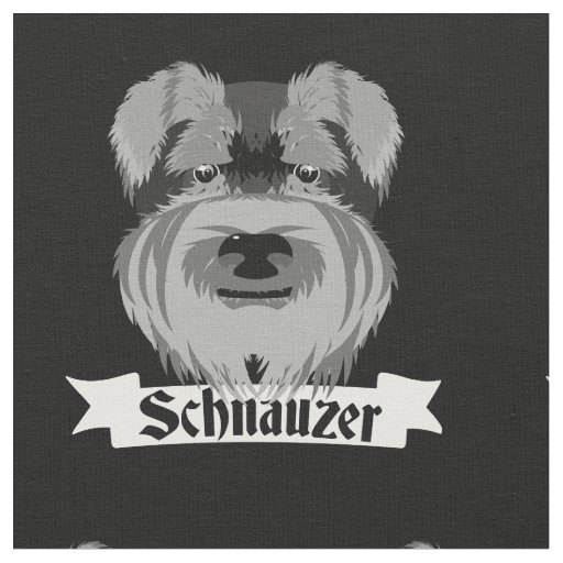 Cute Black and White Schnauzer Fabric