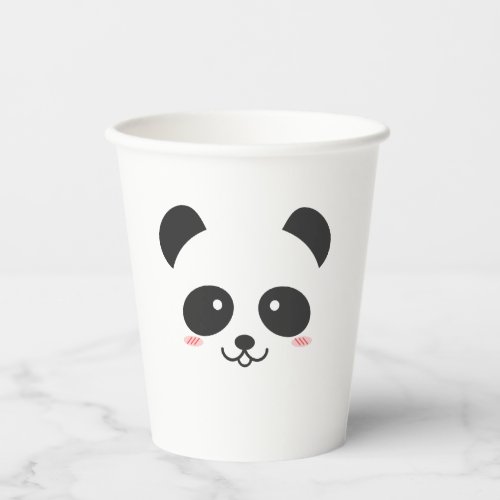 Cute Black and White Simple Kawaii Panda Bear Paper Cups