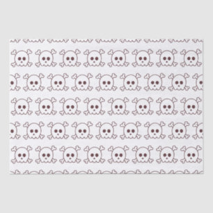 Cute Black and White Skulls Halloween Tissue Paper