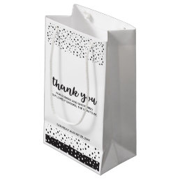 Cute, black and white, Thank you Baby shower Small Gift Bag