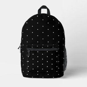 Cute black and white tiny polka dots pattern girly printed backpack