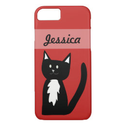 Cute Black and White Tuxedo Cat Customized iPhone 8/7 Case