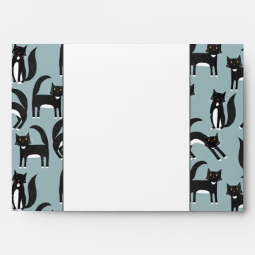 Cute Black and White Tuxedo Cat Pattern Envelope