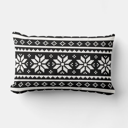 Cute black and white Ugly Christmas Sweater pillow