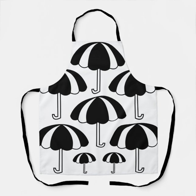 Cute Black and White Umbrella Apron (Front)