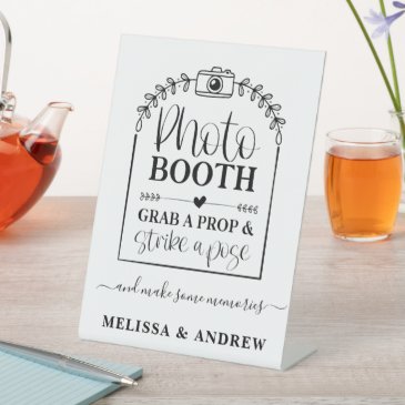 Cute Black and White Wedding Photo Booth