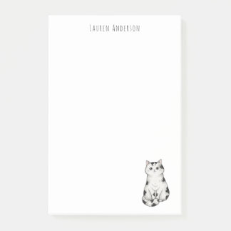 Cute black and white whimsical Cat Notepad