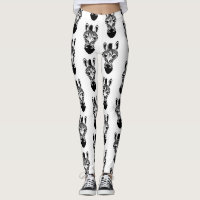 Cute black and white zebra pattern leggings