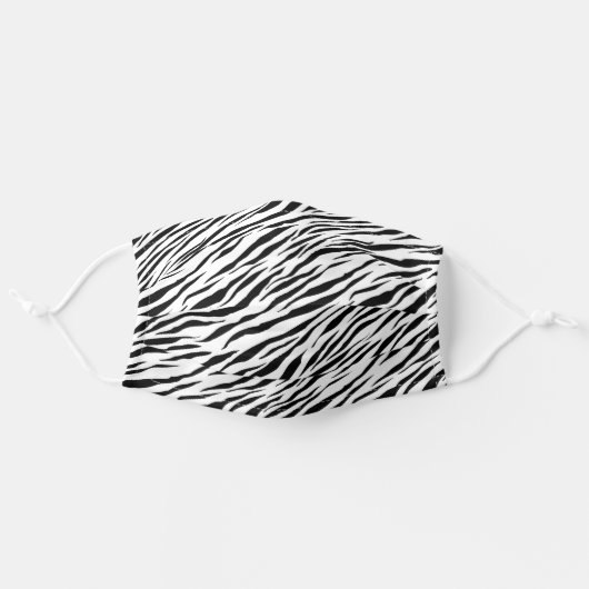 Cute Black And White Zebra Print Adult Cloth Face Mask (Front, Unfolded)
