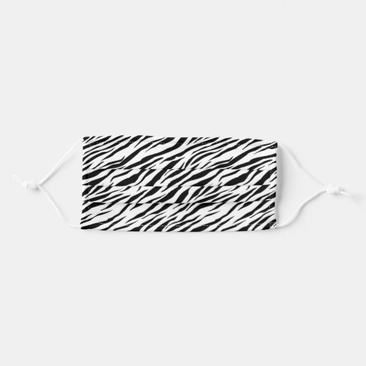 Cute Black And White Zebra Print Adult Cloth Face Mask (Front, Folded)