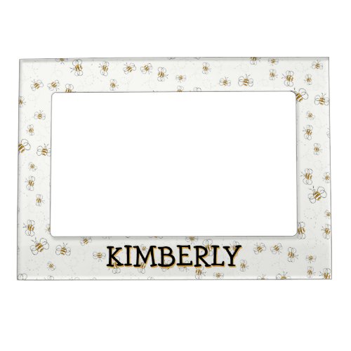 Cute Black and Yellow Bees Magnetic Frame