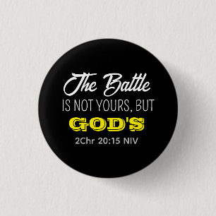 Cute Black and Yellow Bible Verse Christian Faith Button