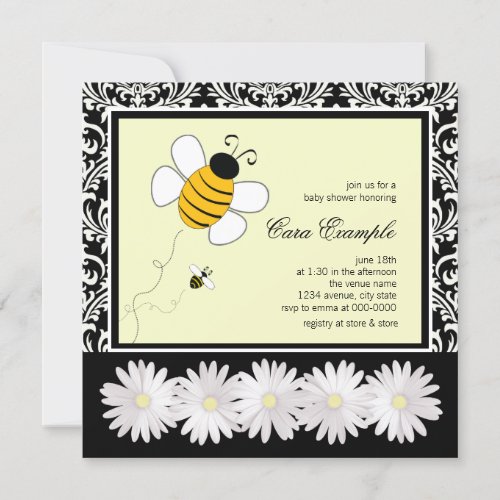 Bumble Bee Baby Shower Invitations