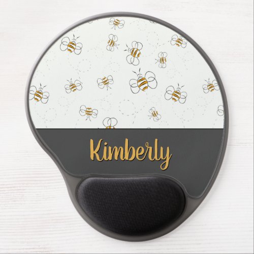 Cute Black and Yellow Bumblebee Gel Mouse Pad