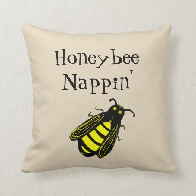Cute Black and Yellow Honeybee with Fun Text