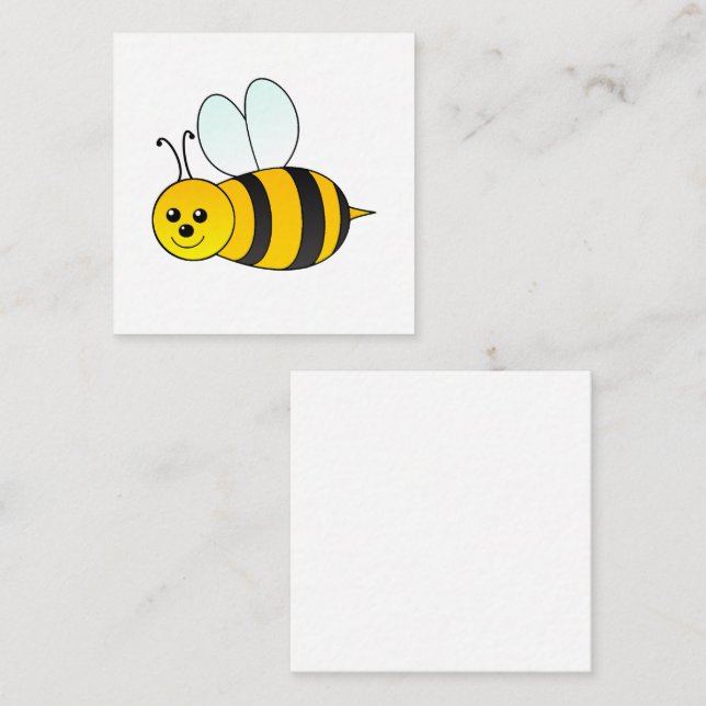 Cute Black And Yellow Striped Bumble Bee Note Card (Front/Back)