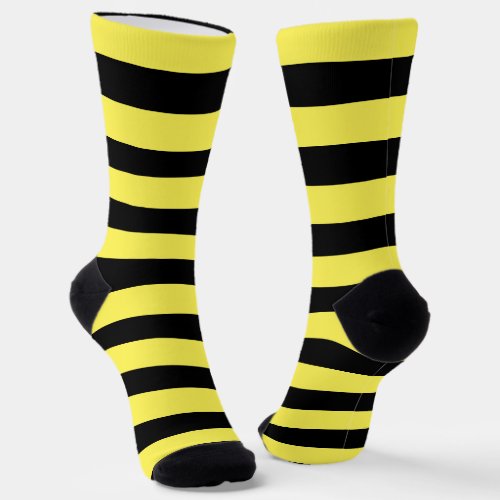 Cute Black And Yellow Striped Socks