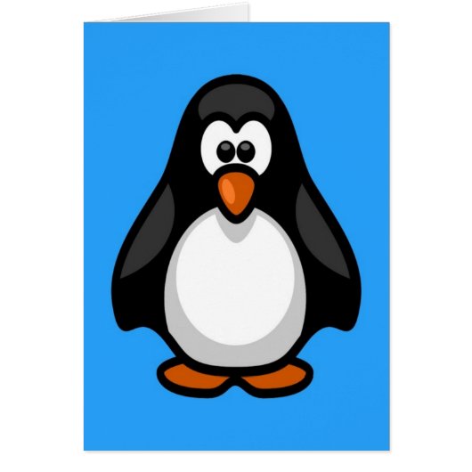 Cute black animated little penguin cards (Front)