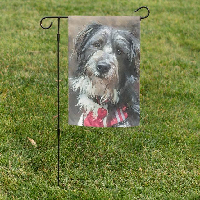 Cute Black anWeatherproof Personalized Garden Flag (In SItu)