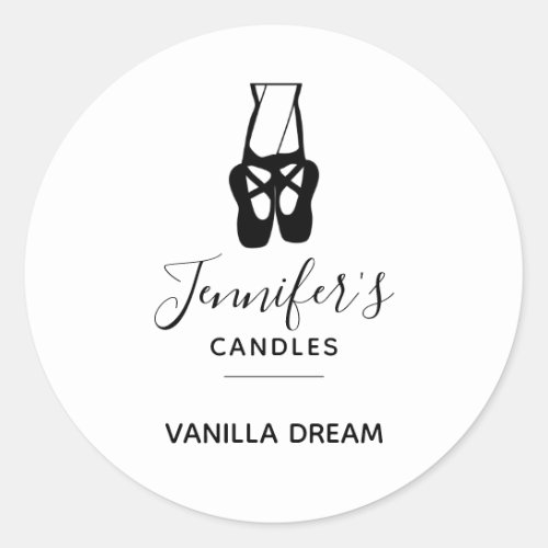Cute Black Ballet Slippers Candle  Soap Classic Round Sticker