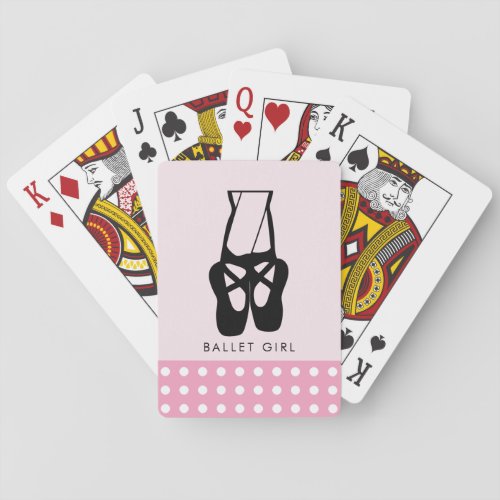Cute Black Ballet Slippers En Pointe Ballet Girl Playing Cards