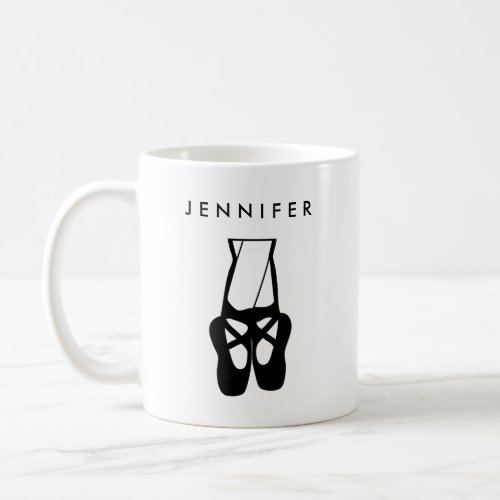 Cute Black Ballet Slippers En Pointe Coffee Mug