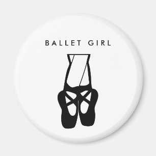 Cute Black Ballet Slippers En Pointe Magnet