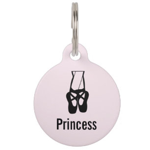 Cute Black Ballet Slippers En Pointe Pet ID Tag