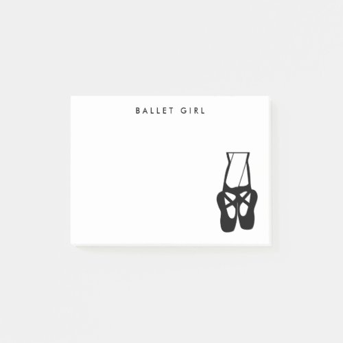Cute Black Ballet Slippers En Pointe Post_it Notes