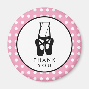 Cute Black Ballet Slippers En Pointe Thank You Magnet
