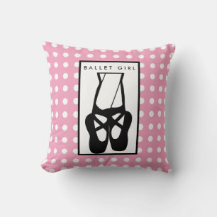 Cute Black Ballet Slippers En Pointe Throw Pillow