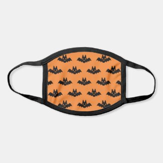Cute Black Bats | Orange Halloween Face Mask