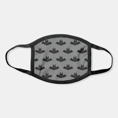 Cute Black Bats Pattern Gray Halloween Face Mask