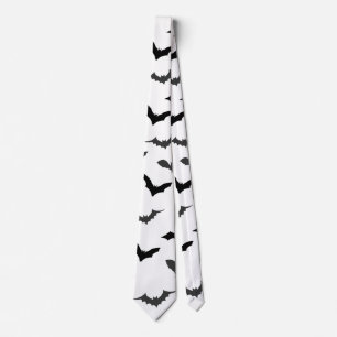 Cute Black Bats Pattern Halloween Neck Tie