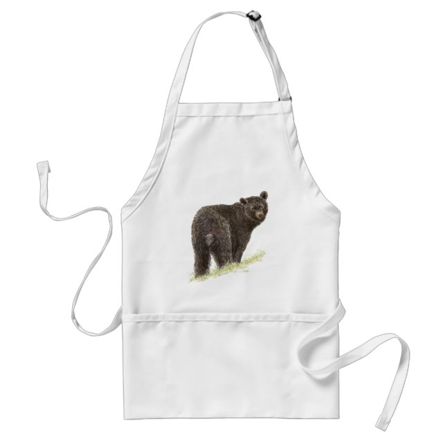 Cute Black Bear,   Animal Nature, Wildlife Adult Apron (Front)