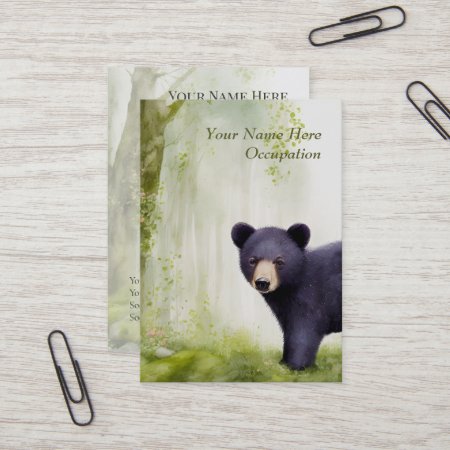 Cute Black Bear Cub Business Card