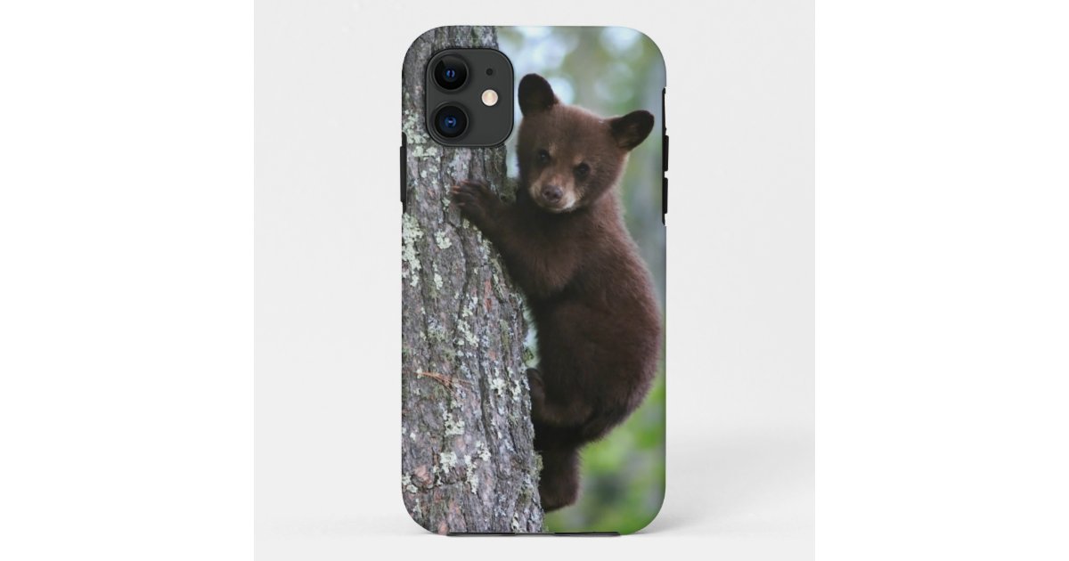 Cute Black Bear Cub Climbing a Tree Case-Mate iPhone Case