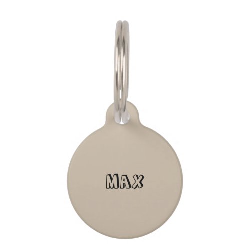 Cute black beige custom Name info modern dog cat Pet ID Tag