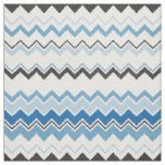 Cute black blue and white ikat chevron pattern fabric