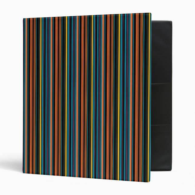 Cute black blue stripes 3 ring binder (Front/Inside)