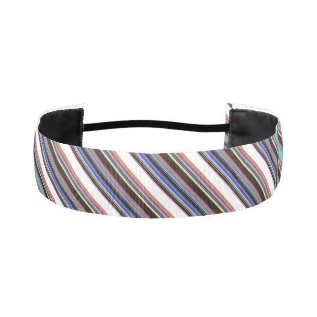 Cute black blue stripes athletic headband (Front)