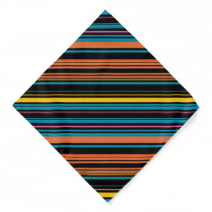 Cute black blue stripes bandana