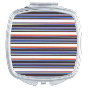 Cute black blue stripes compact mirror